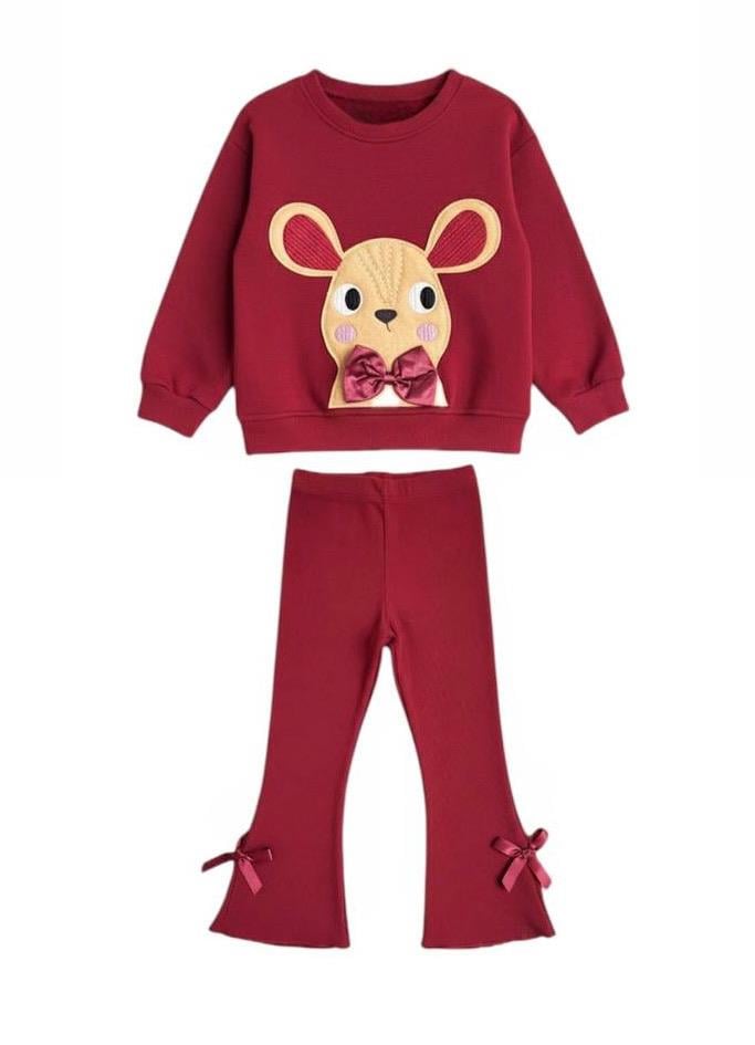 Kız Çocuk Pamuklu  Baskılı Takım 