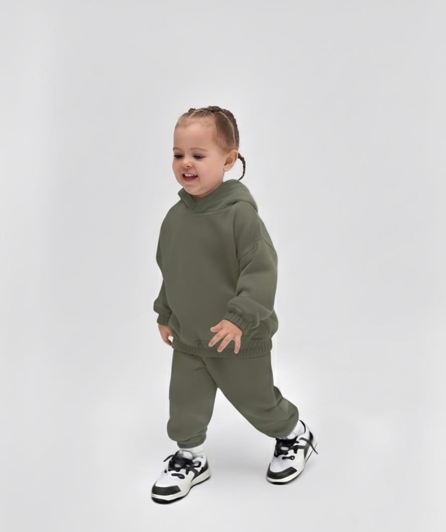 Unisex 3İplik Kapüşon Detaylı Şardonlu Takım