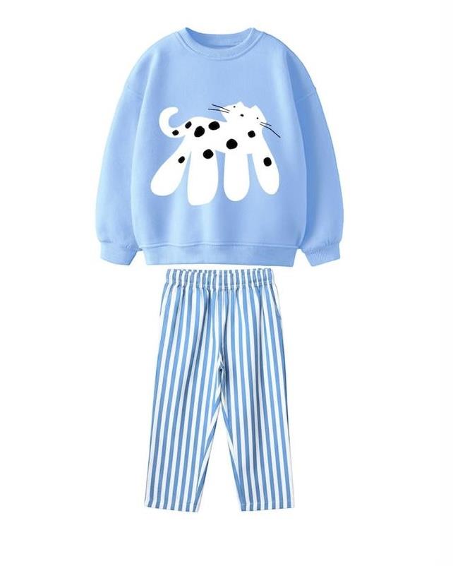 Unisex Çocuk Pamuklu  Baskılı Takım 