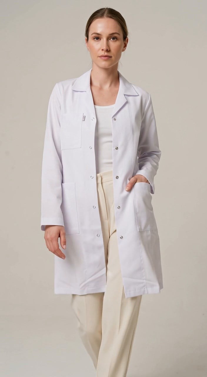 BAYAN DOKTOR ÖNLÜĞÜ KLASİK YAKA NORMAL BOY