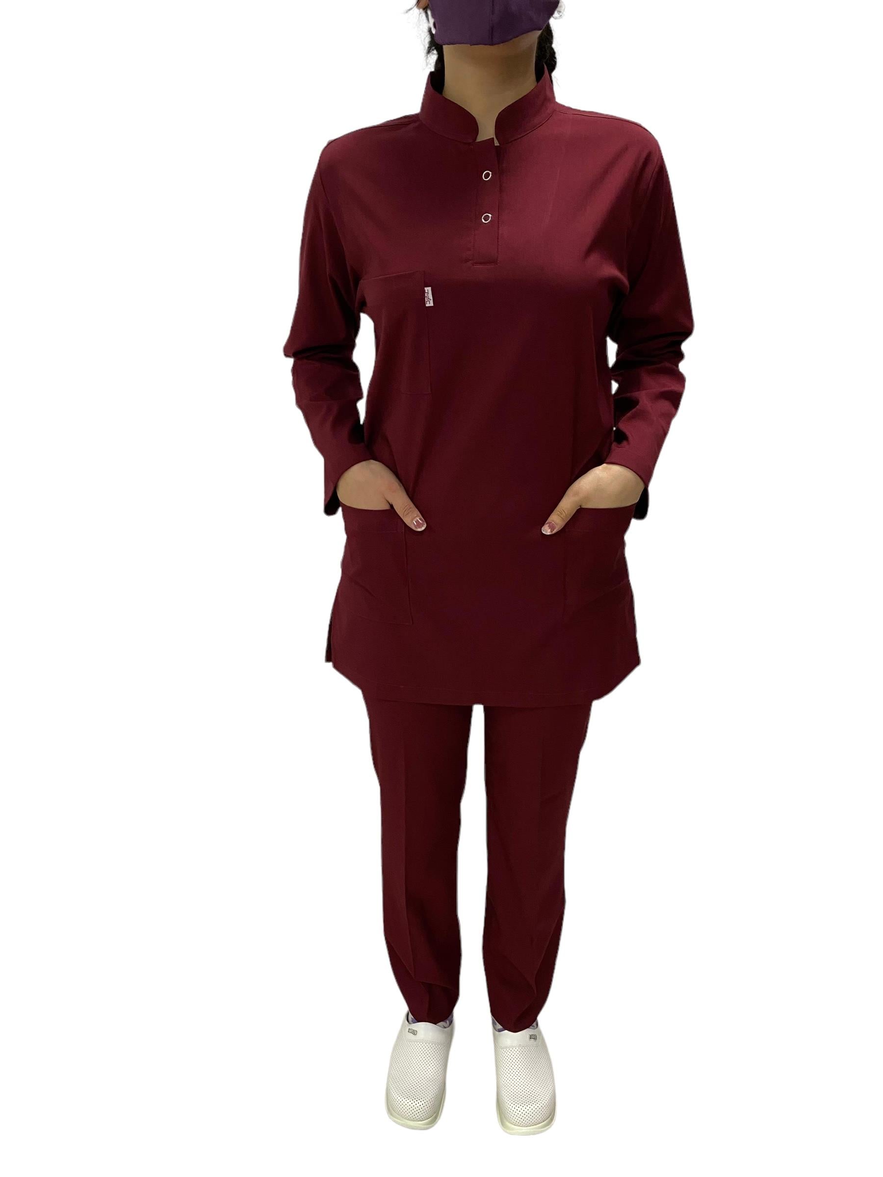 LİKRALI TUNİK BORDO FORMA TAKIMI