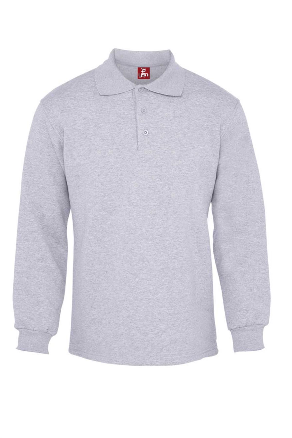 YAKALI SWEATSHIRT GRİ 