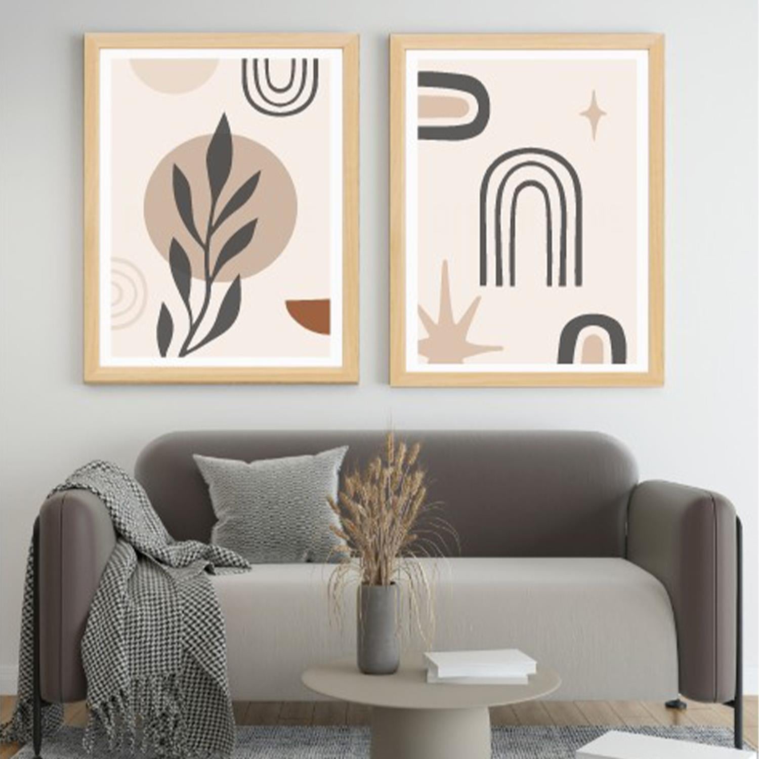 3'lü Bohem Çiçek, Vazo, Geometrik Desen Foreks Tablo 