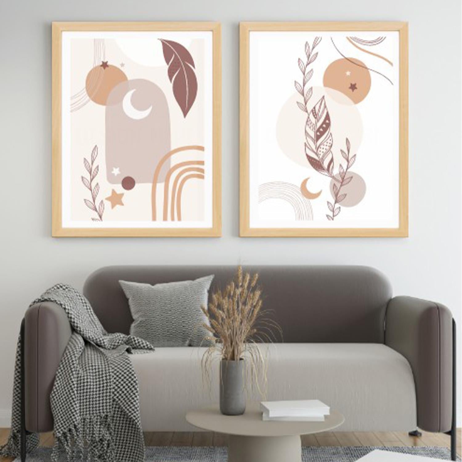 3'lü Bohem Naturel Desen Foreks Tablo 