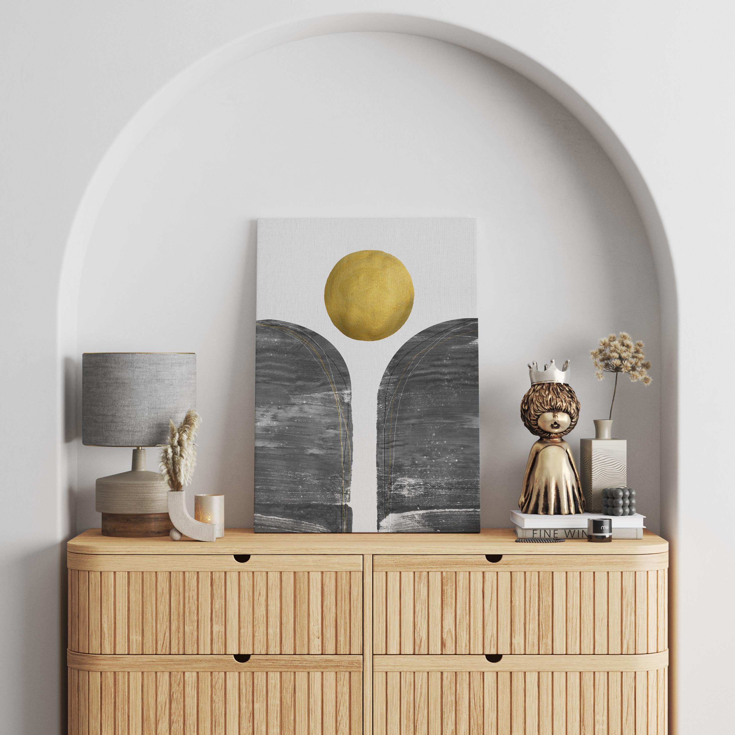 Minimalist Altın Çemberli Kanvas Tablo – NV00286