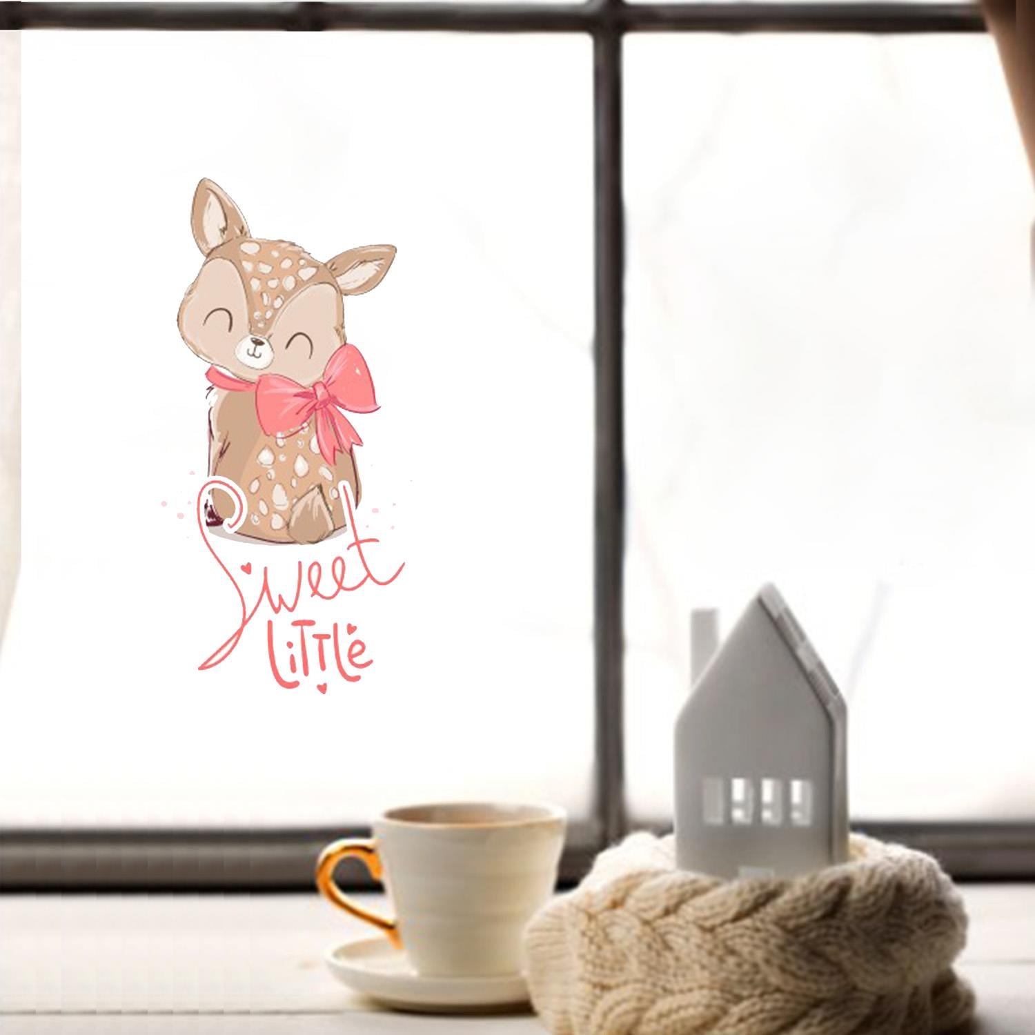 Tatlı Yavru Geyik Cam Sticker 