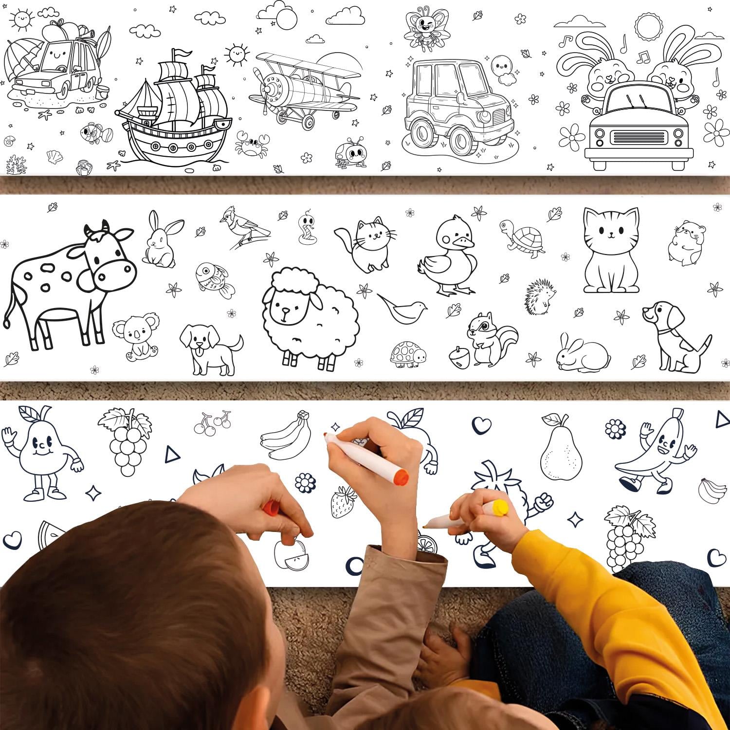 3'lü Çocuk Boyama Kağıdı