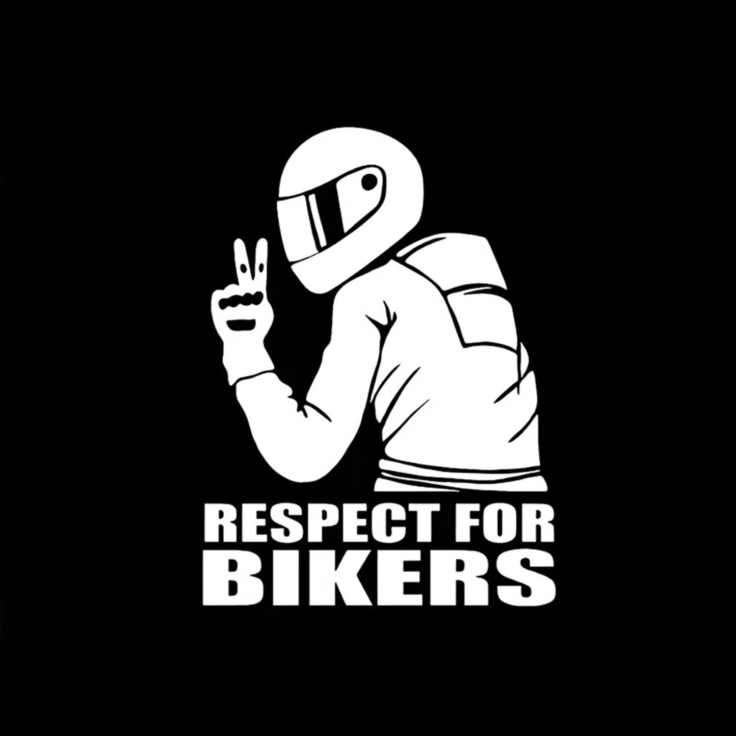 Beyaz Motosiklet Sticker 15x11cm