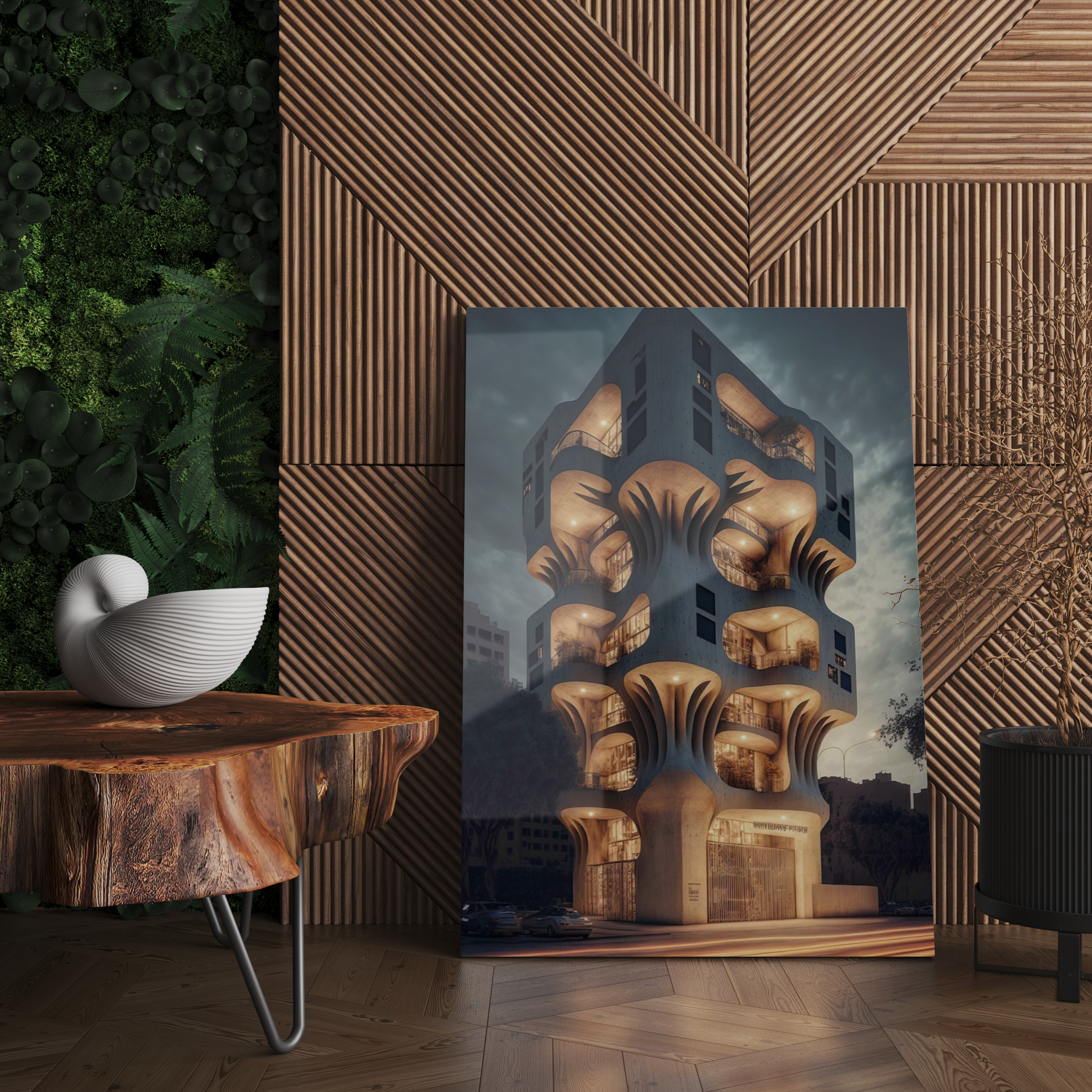 Cam Tablo Lüks ve Modern Bina Tasarım Posteri - NV00109