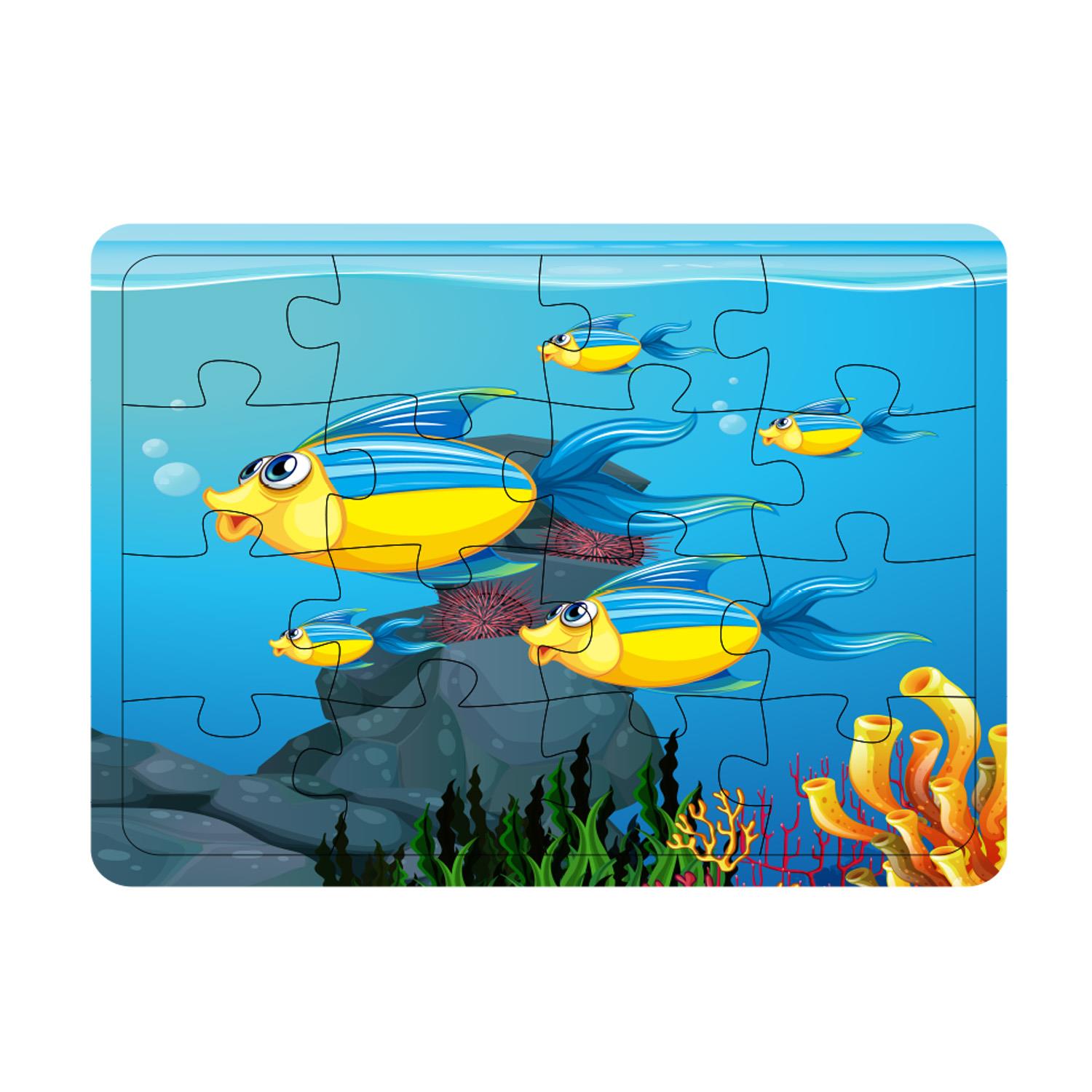 Çocuklar İçin Akvaryum Puzzle Yapboz 16 Parça 21x29cm