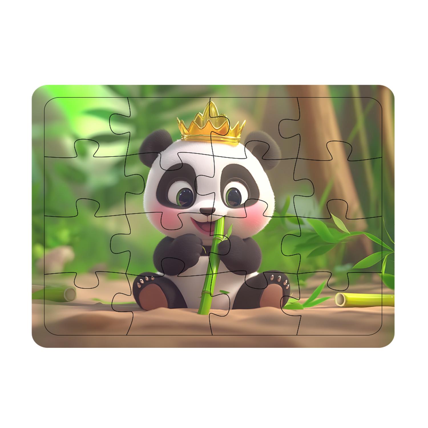 Çocuklar İçin Bebek Panda  Puzzle Yapboz 16 Parça 21x29cm