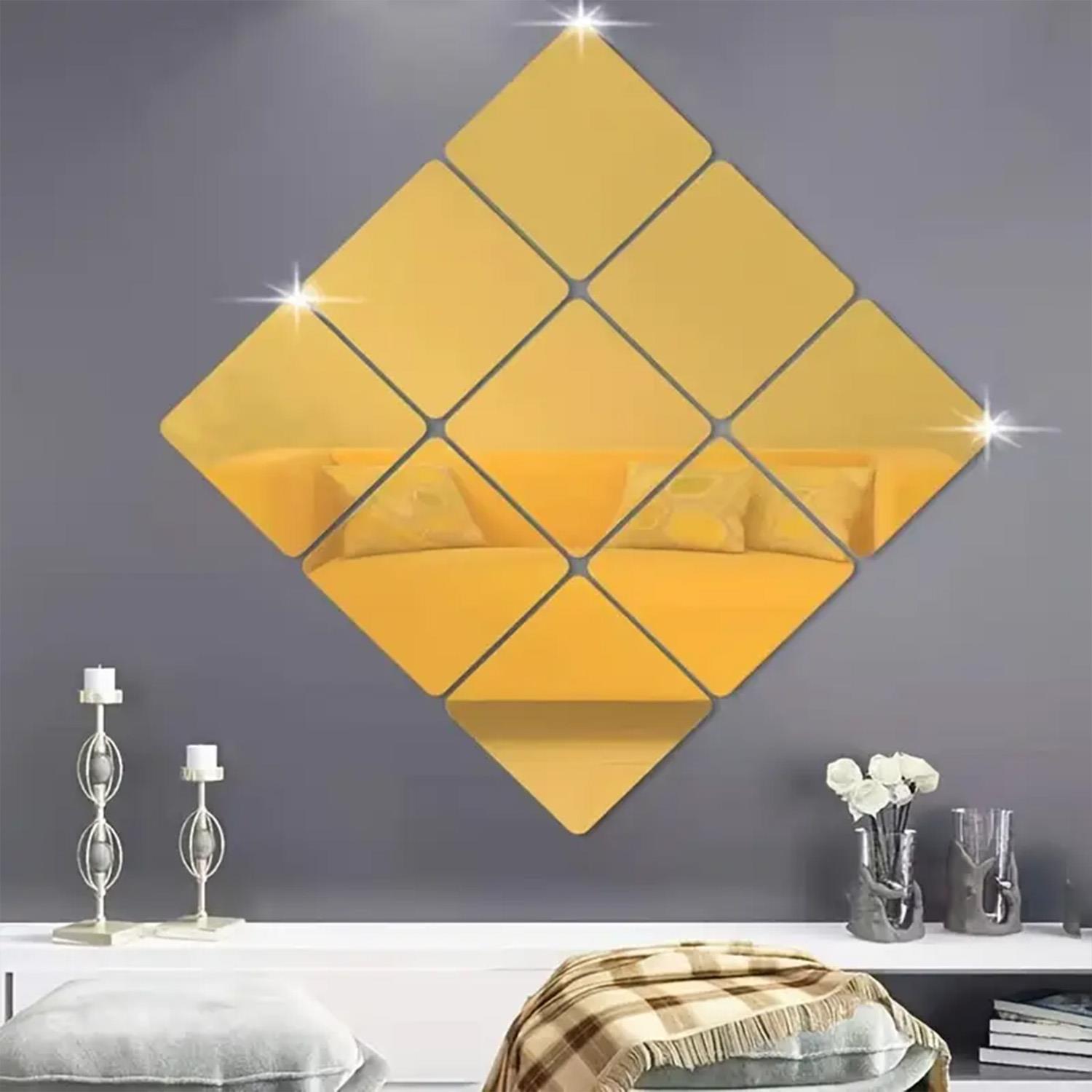 Kare Pleksi Ayna 35x35cm - Gold 