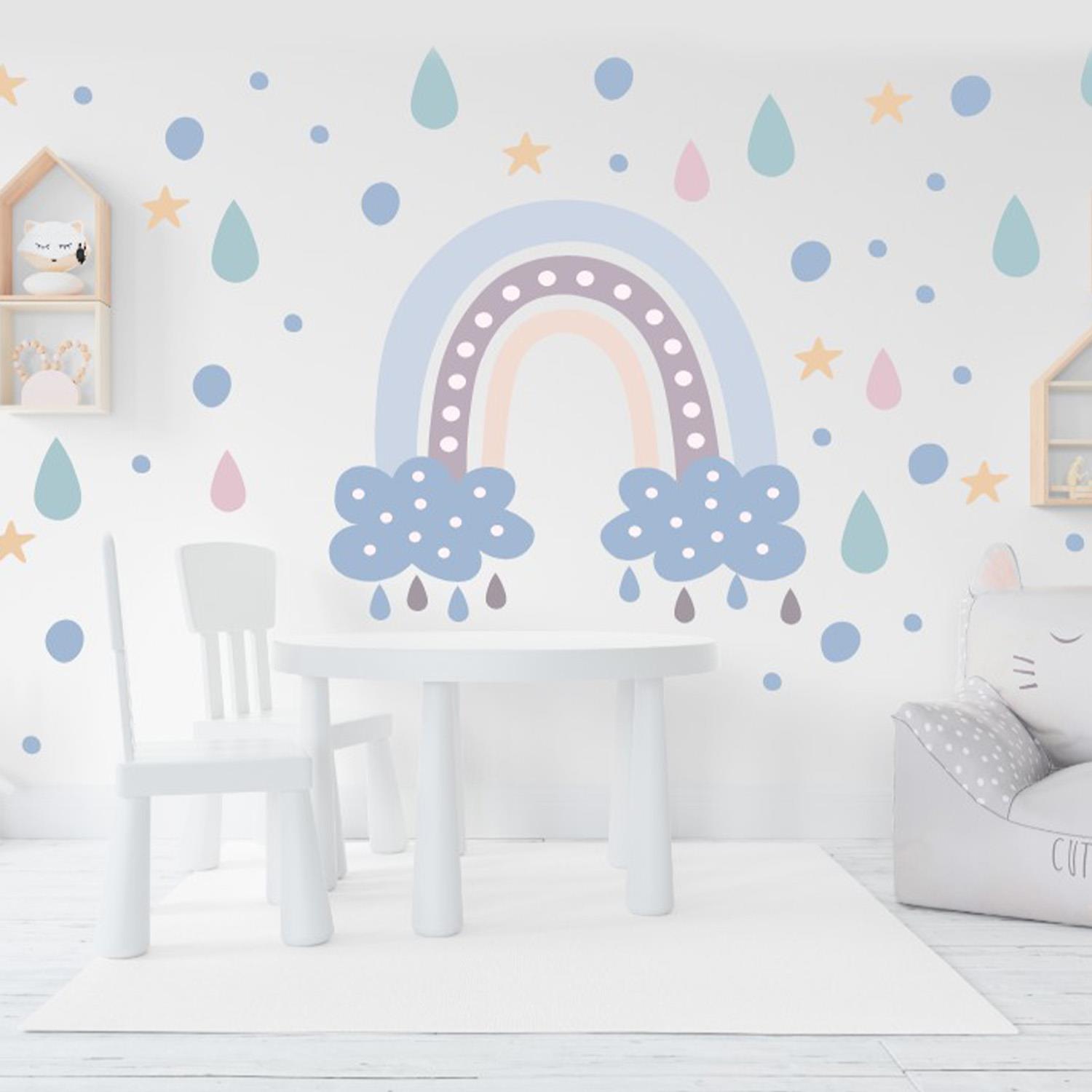 Mavi Gökkuşağı Duvar Sticker