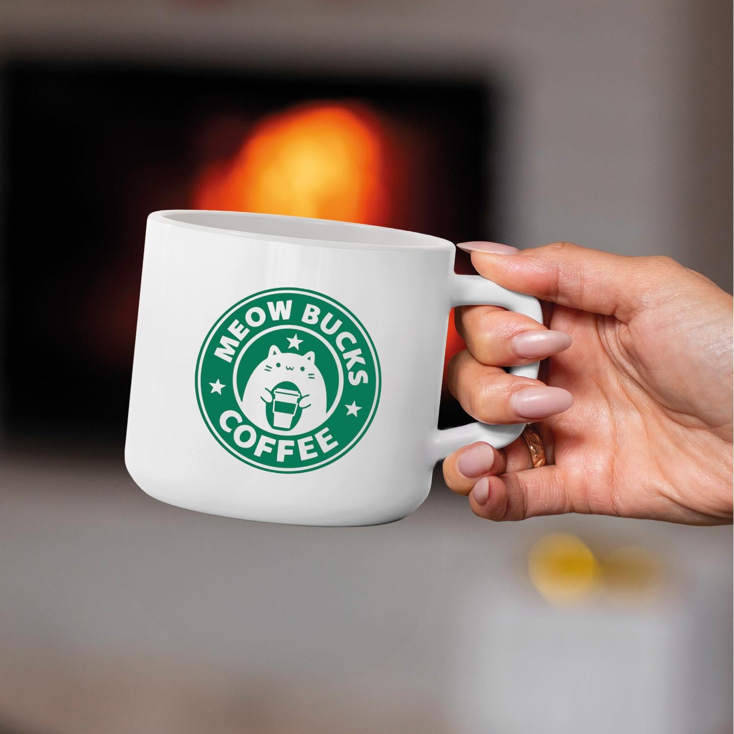 Meow Bucks Coffee Tasarımlı Kupa 7,5cm