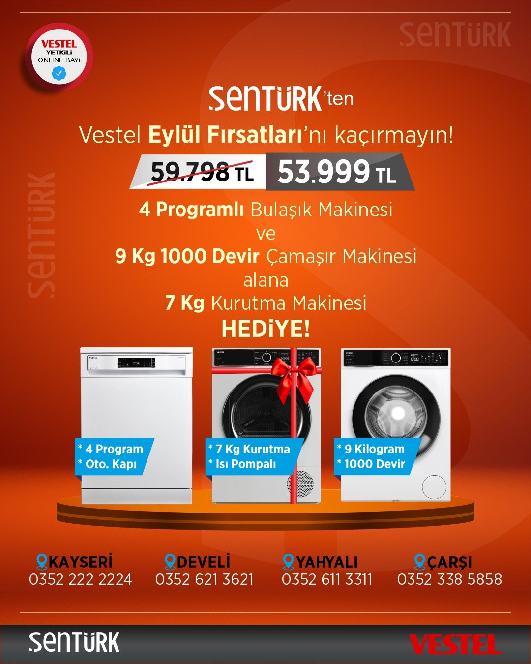 Vestel 2'li Beyaz Eşya Seti (BM 42132 Bulaşık + CMI 97402 Çamaşır)