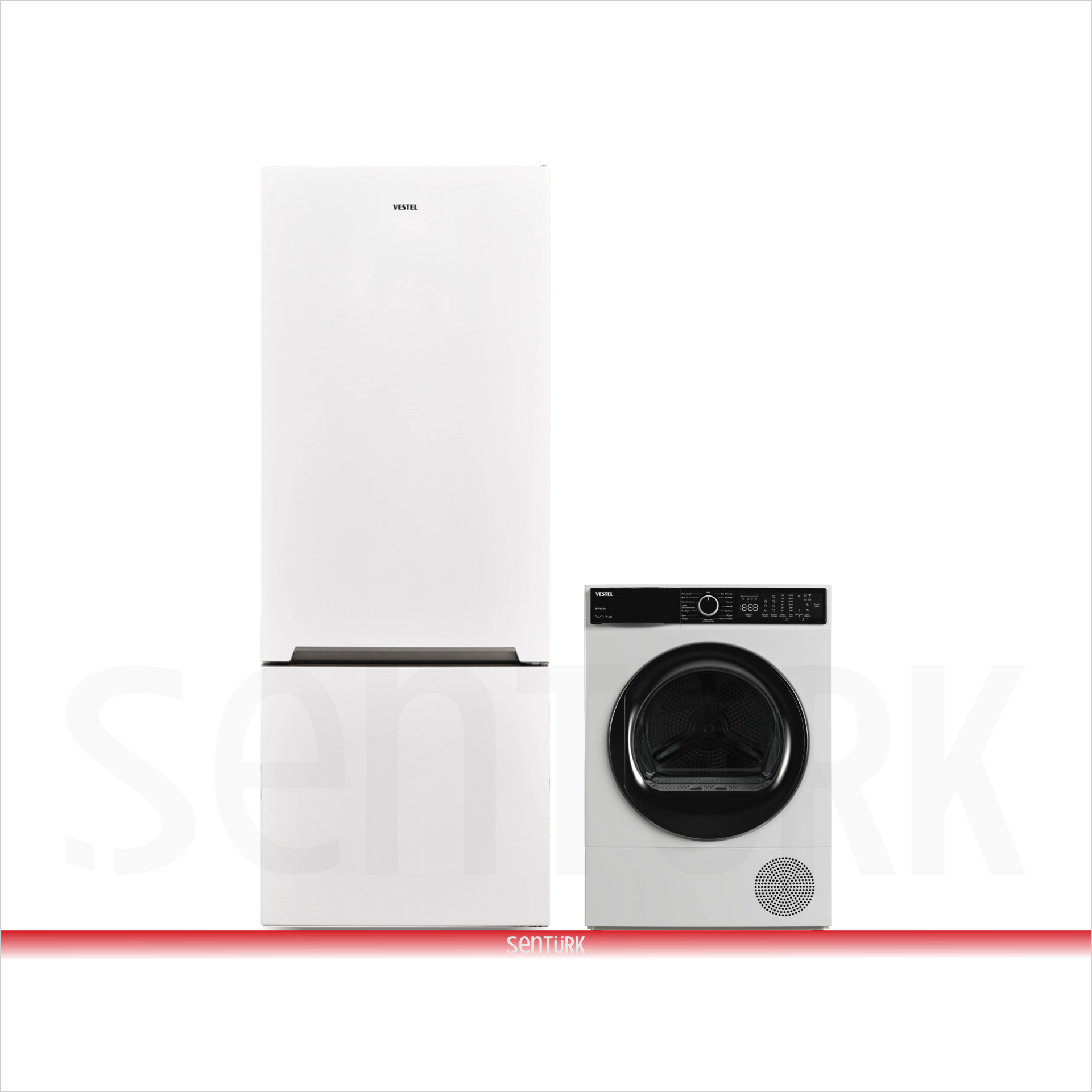 Vestel 2'li Beyaz Eşya Seti (NFK52011 Buzdolabı + KM 97402 Kurutma)