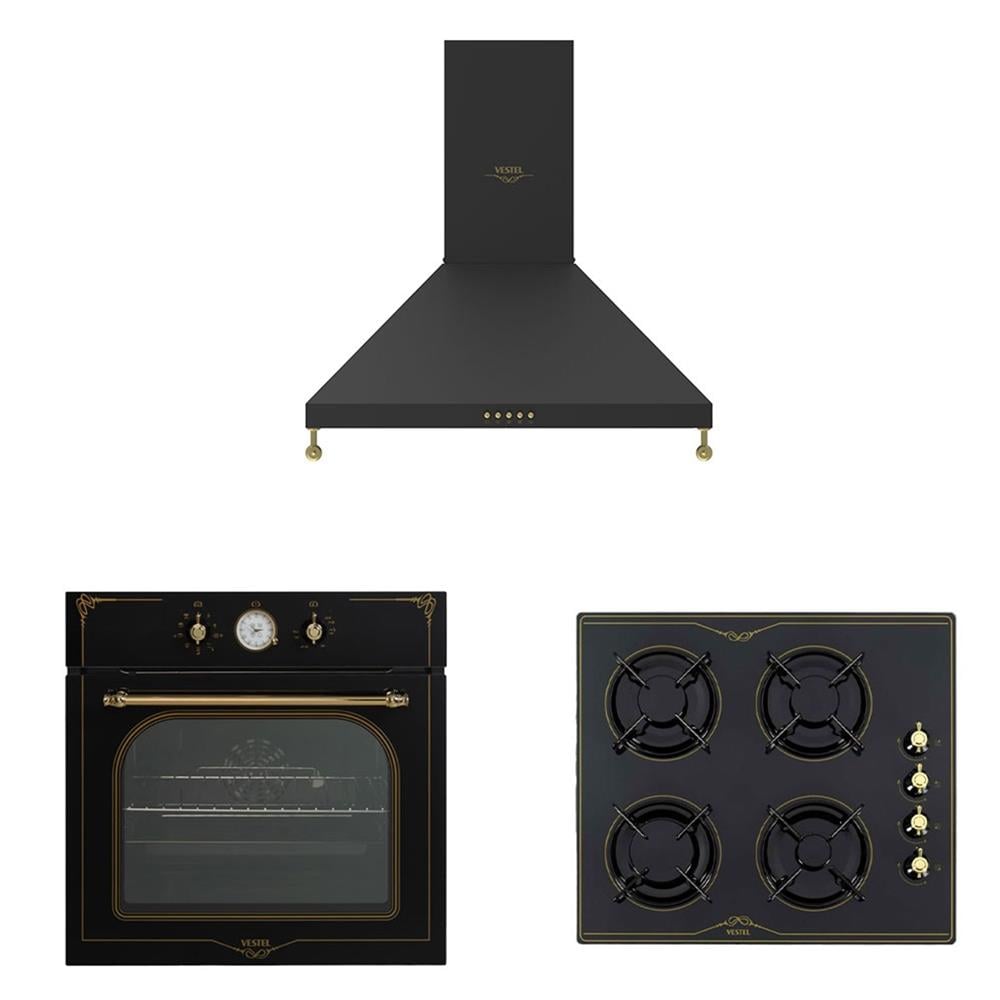 Vestel Ankastre Siyah Rustik Set (7688 RS/6104 YRS/6002 RS)