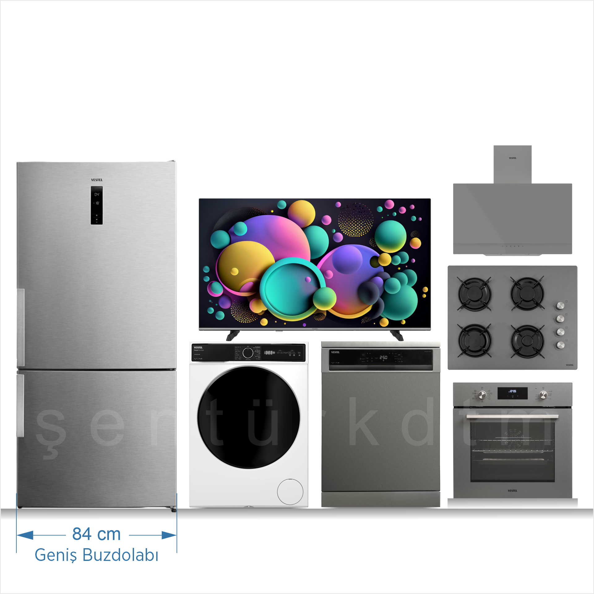 Vestel Elmas Inox XXL Beyaz Eşya Seti Çeyiz Paketi