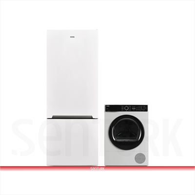 Vestel 2'li Beyaz Eşya Seti (NFK52011 Buzdolabı + KM 97402 Kurutma)