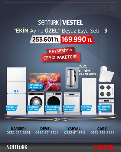 Vestel ''Ekim Özel'' Beyaz Eşya Seti Çeyiz Paketi
