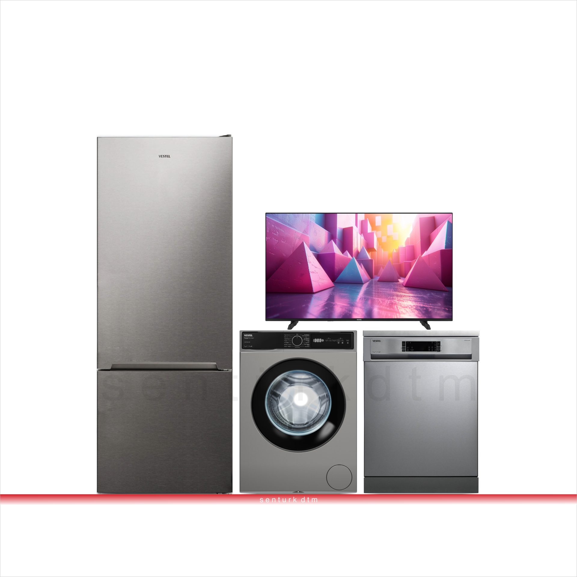Vestel Şentürk ''Safir Inox'' Beyaz Eşya Seti Çeyiz Paketi Özel