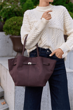 Koyu Kahverengi Leo El Ve Kadın Omuz Çantası