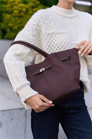 Koyu Kahverengi Leo El Ve Kadın Omuz Çantası