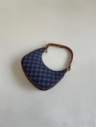 Lacivert Kot Party Kadın El ve Omuz Çantası