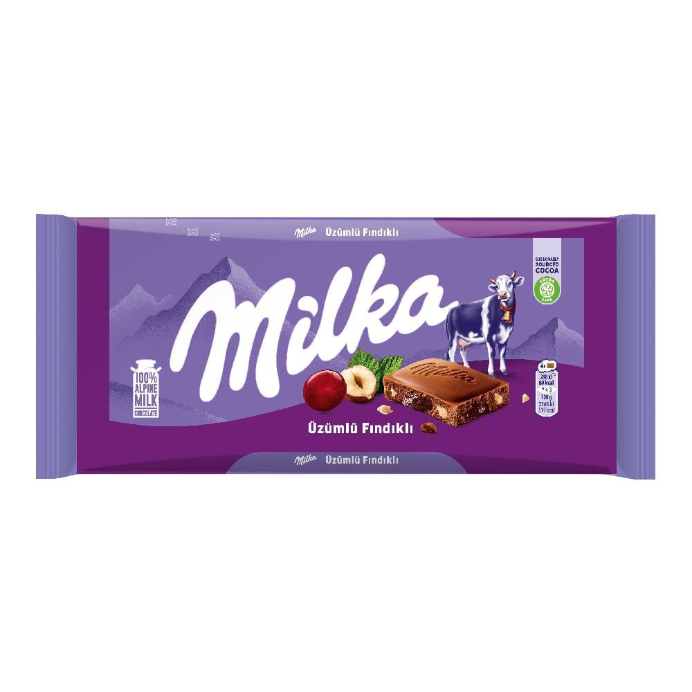 Milka Üzümlü Fındıklı Tablet Çikolata 80 gr