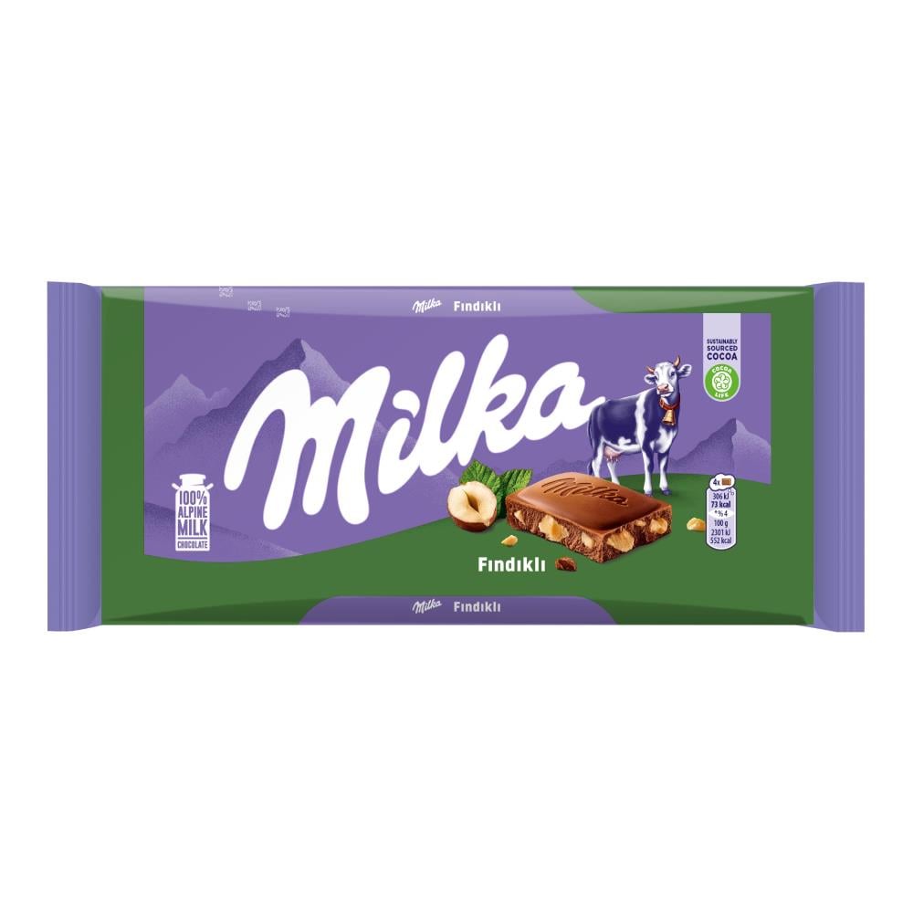 Milka Fındıklı Bol Sütlü Tablet Çikolata 80 gr