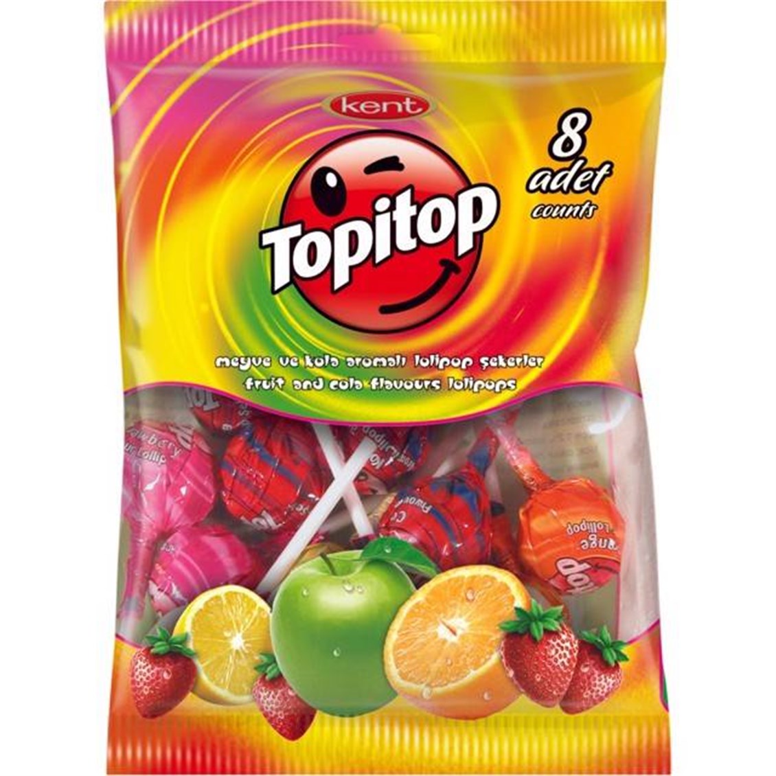 Kent Topitop Meyveli Şeker 8'li 88 Gr
