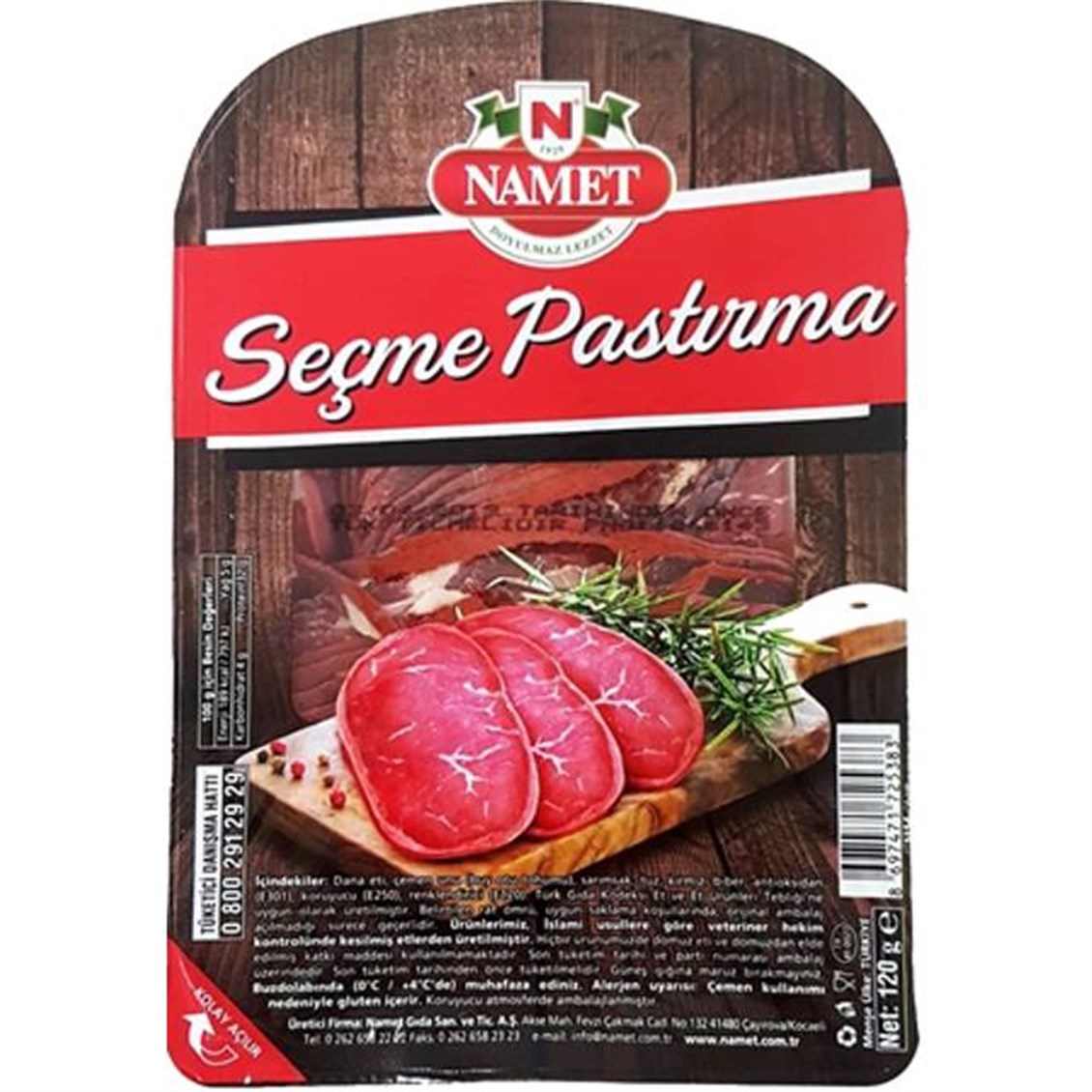 Namet Seçme Dana Pastırma 120 Gr