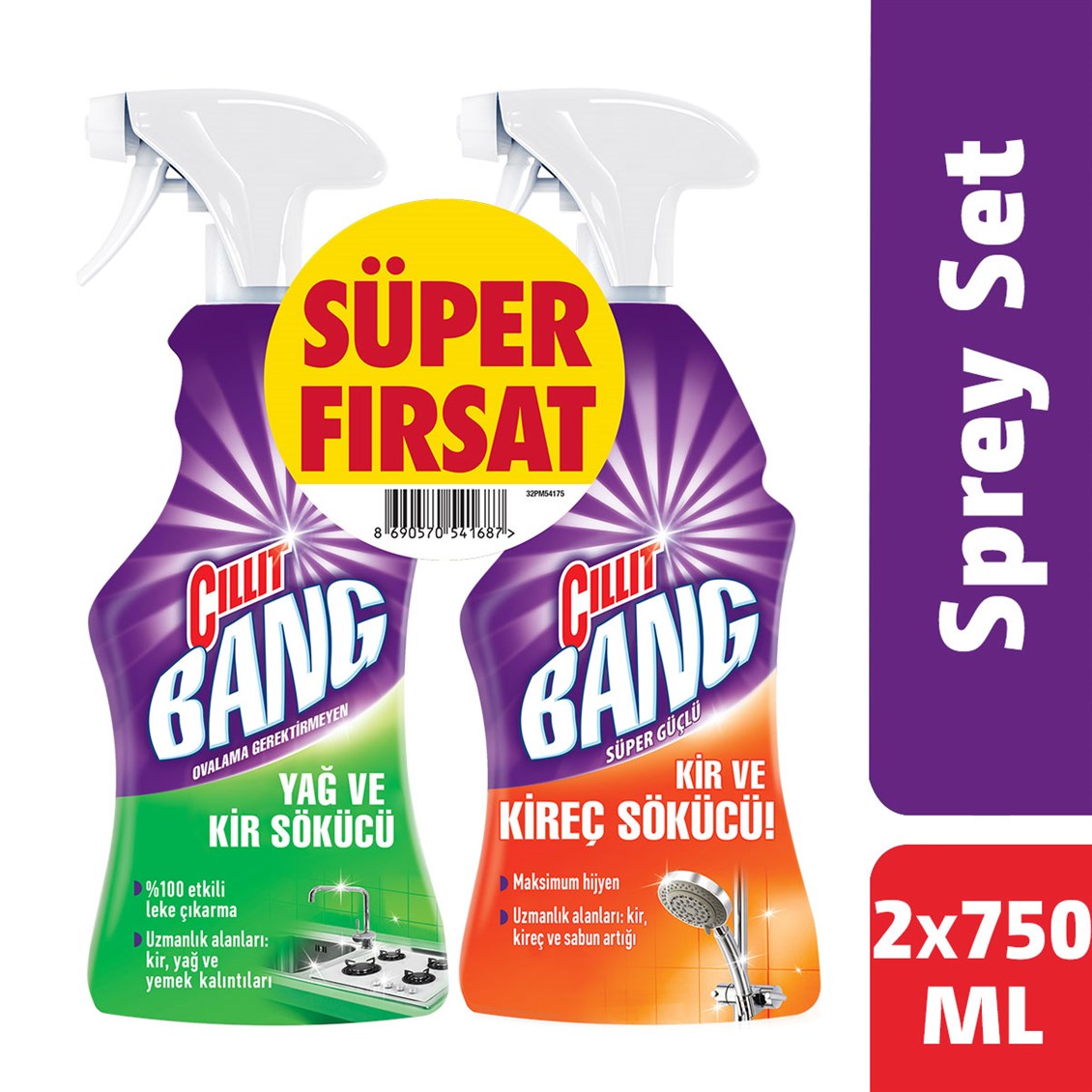 Cillit Bang Banyo Ve Mutfak Temizleyici 2'li Sprey Set