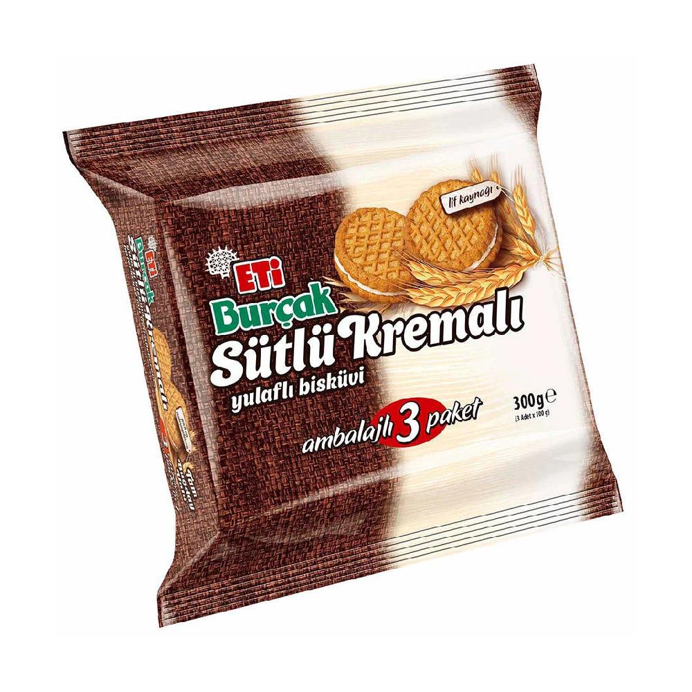 Eti Burçak Sütlü Kremalı Yulaflı Bisküvi 3'lü 300 gr