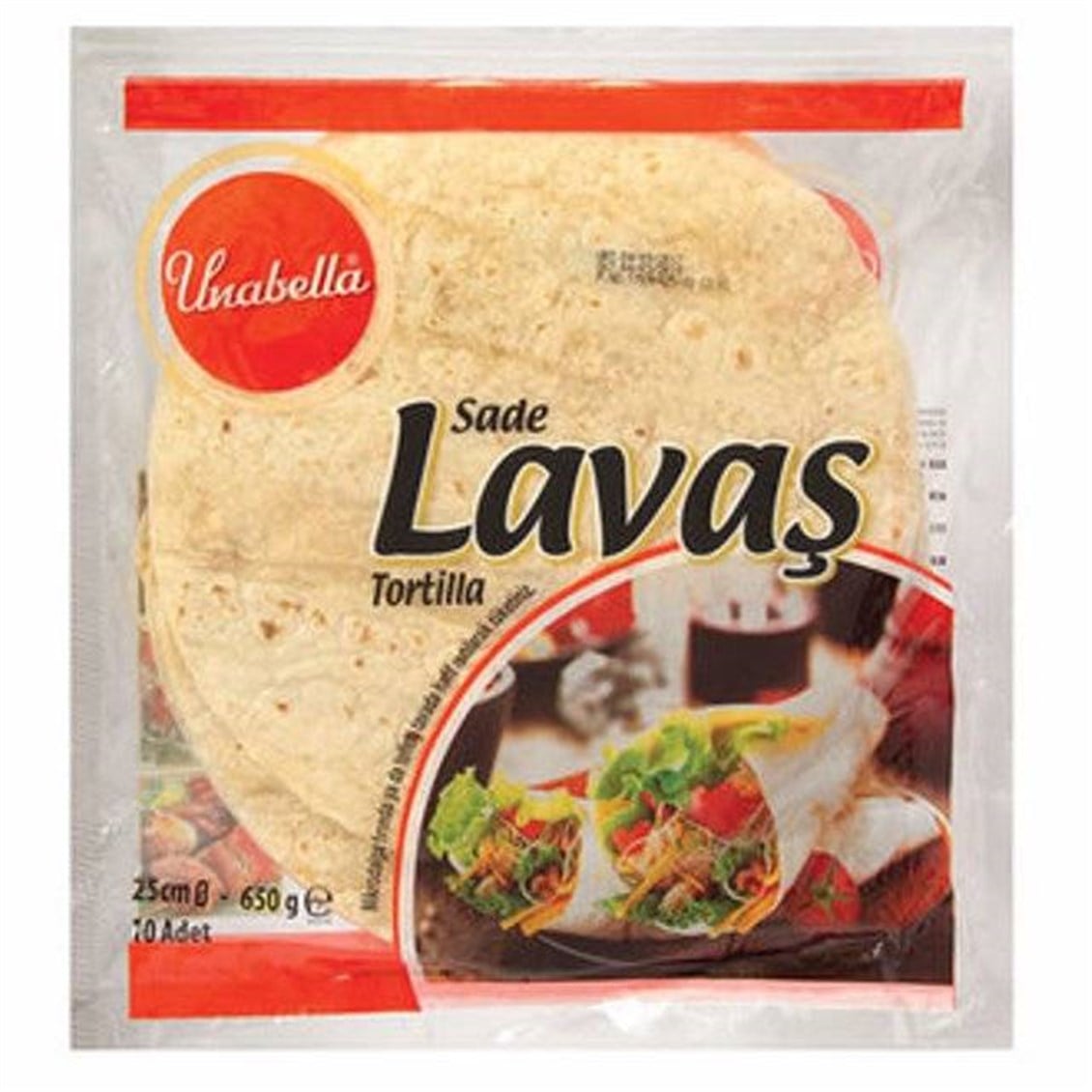 Unabella Tortilla 25 Cm 10'lu 650 Gr