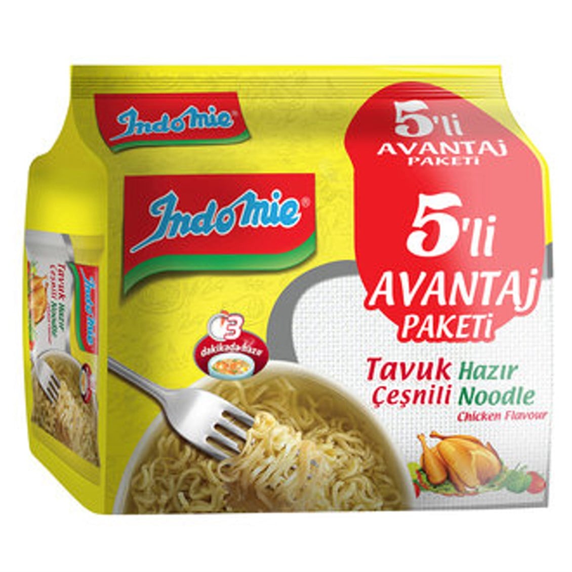 İndomie Tavuklu Noodle 5'li 5x70 Gr