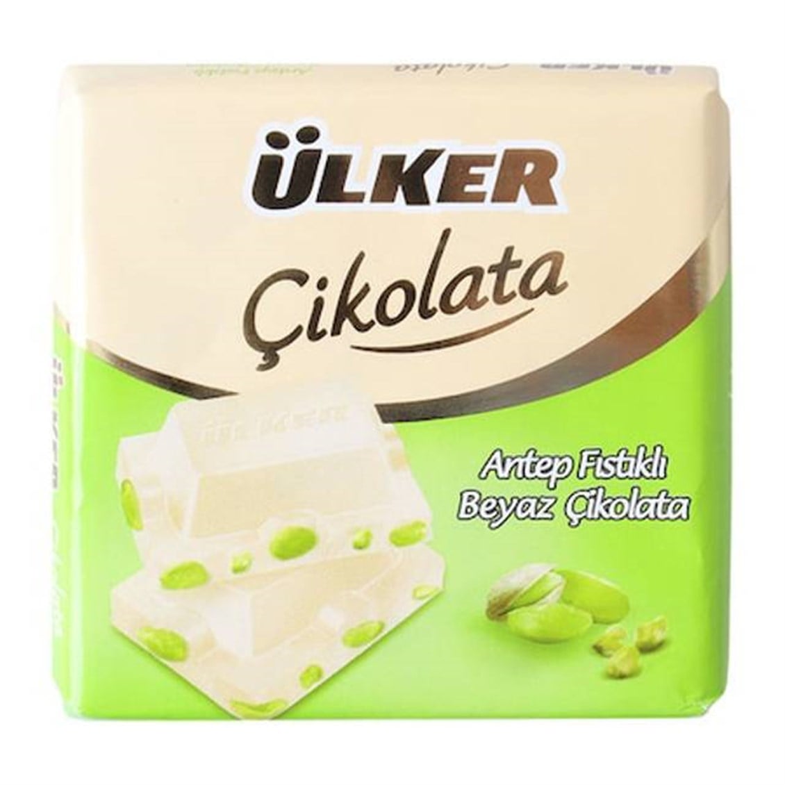 Ülker Antep Fıstıklı Beyaz Kare Çikolata 65 Gr