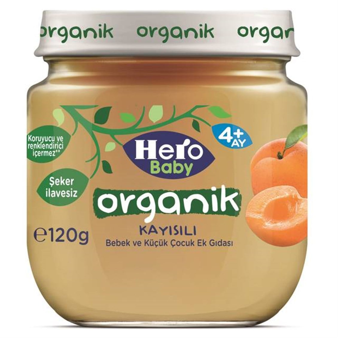 Hero Baby Organik Kayısılı Kavanoz Mama 120 Gr