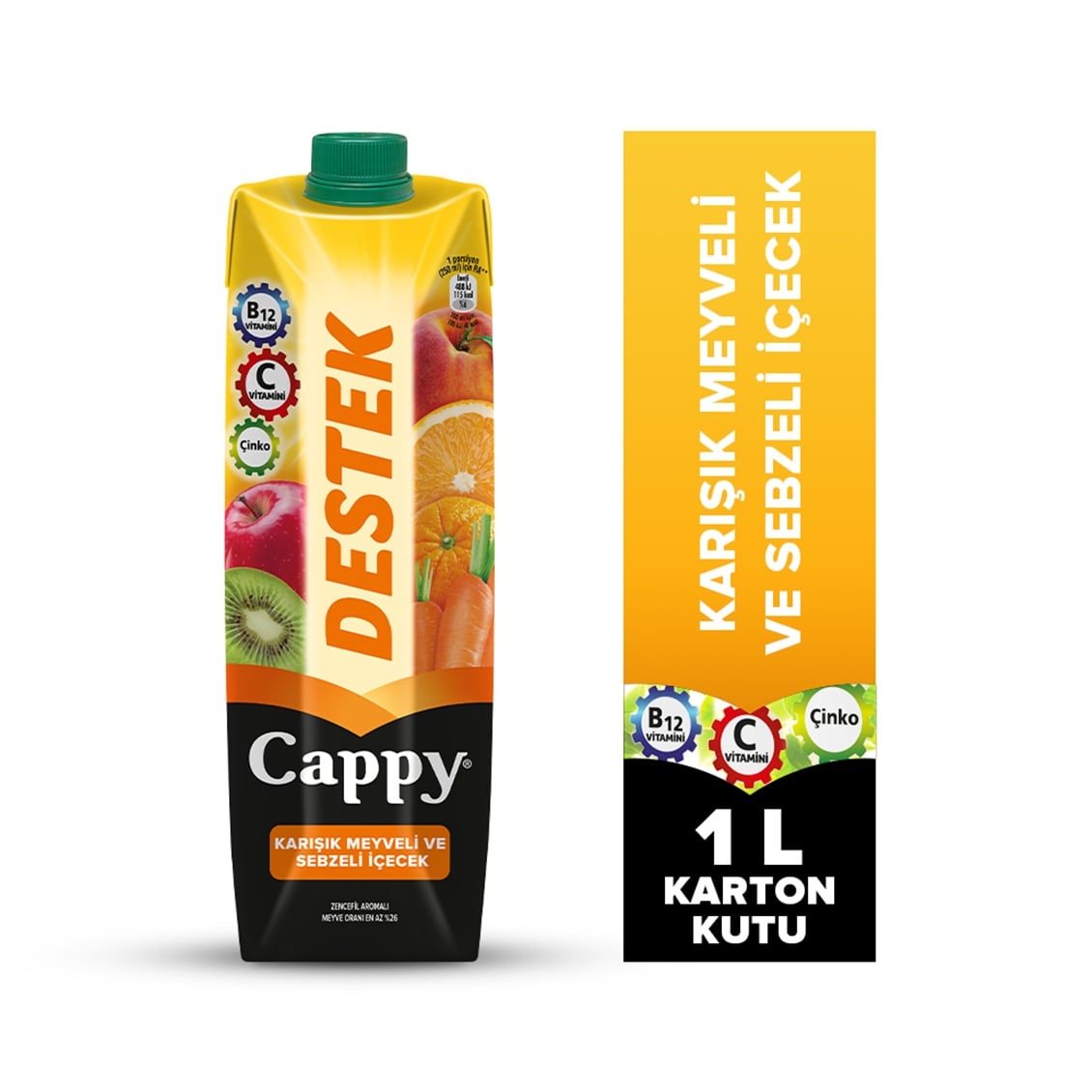Cappy Destek Karışık Meyveli Ve Sebzeli İçecek 1 Lt