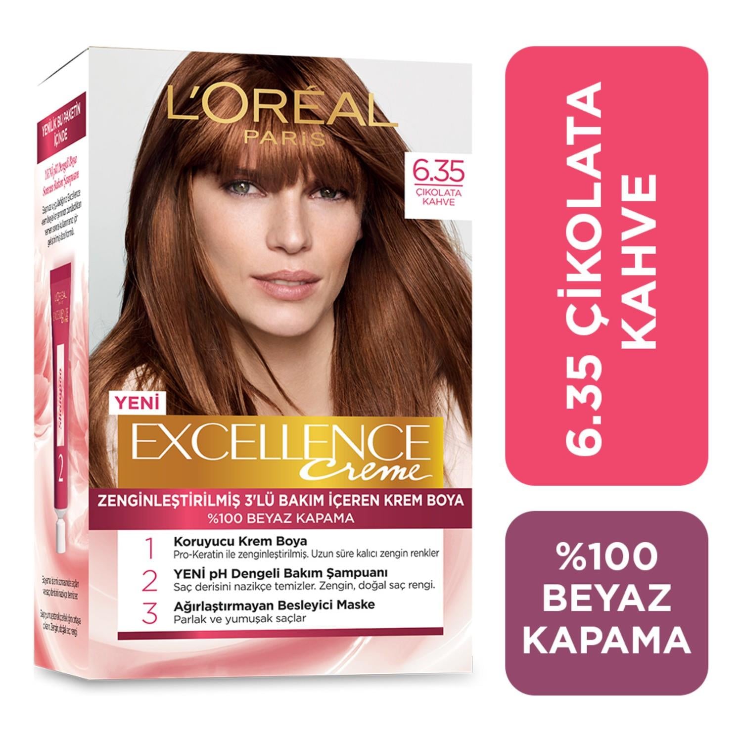 L'Oreal Paris Excellence Creme Saç Boyası - 6.35 Çikolata Kahve