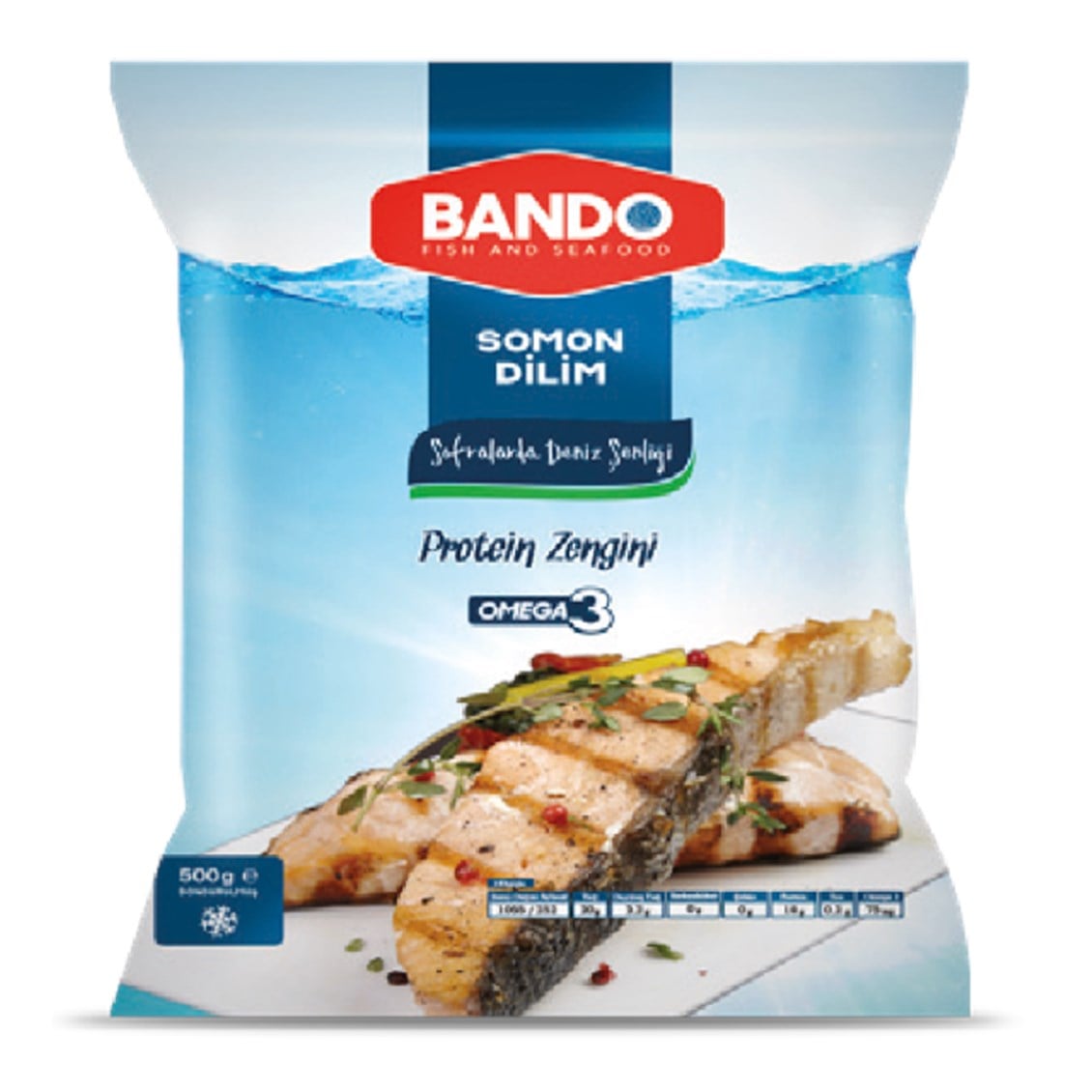 Bando Dilimli Norveç Somonu 500 Gr
