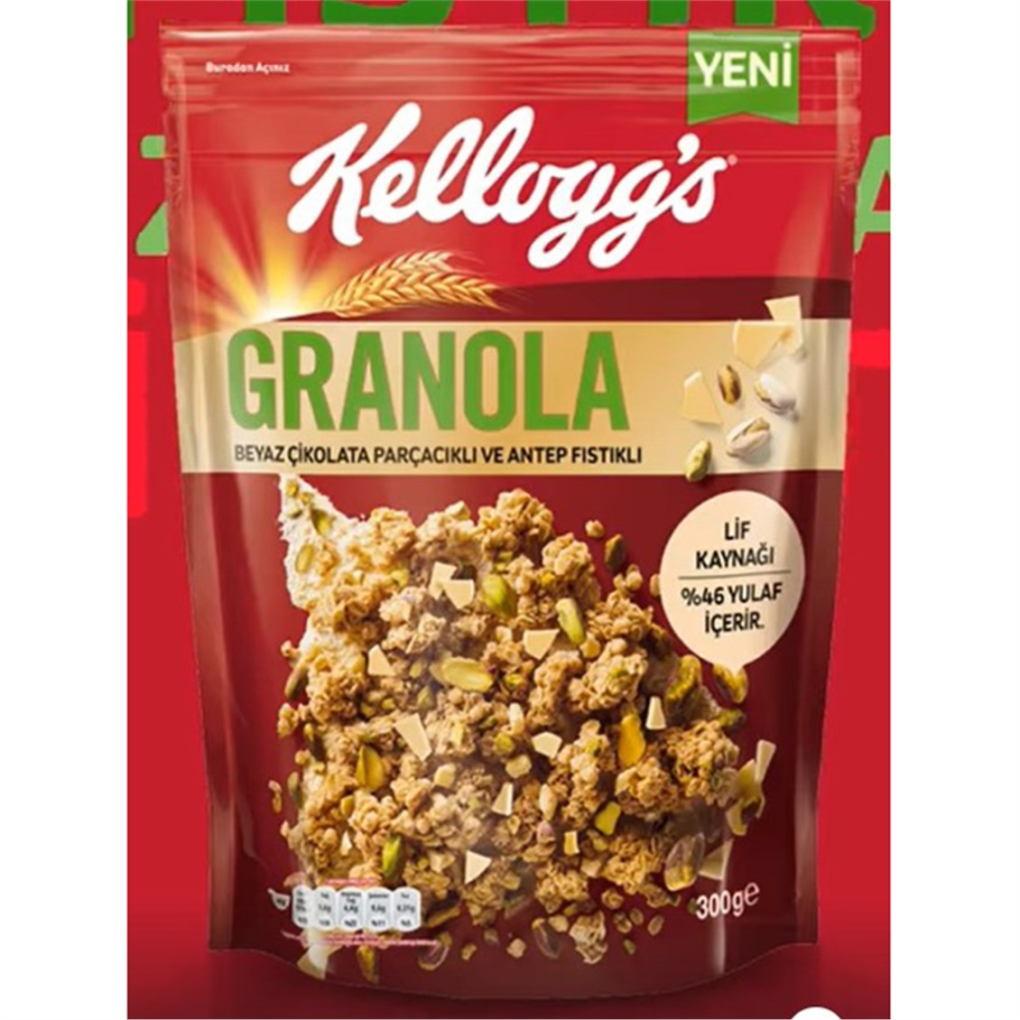  ULKER KELLOGS GRANOLA ANTEP FISTIK 300GR 