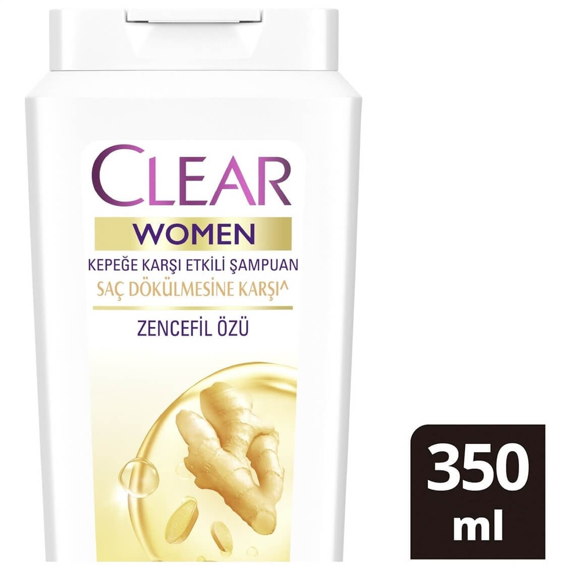 Clear Women Kepeğe Karşı Etkili Şampuan Saç Dökülmesine Karşı Zencefil Özü 350 ml