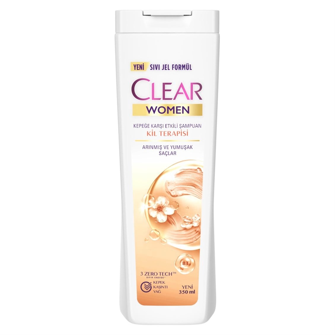 Clear Women Kepeğe Karşı Etkili Şampuan Kil Terapisi Arınmış ve Yumuşak Saçlar 485 ML