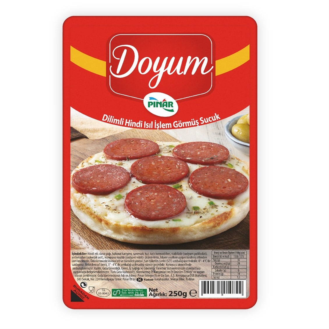Pınar Hindi Sucuk Doyum Dilimli 250 gr