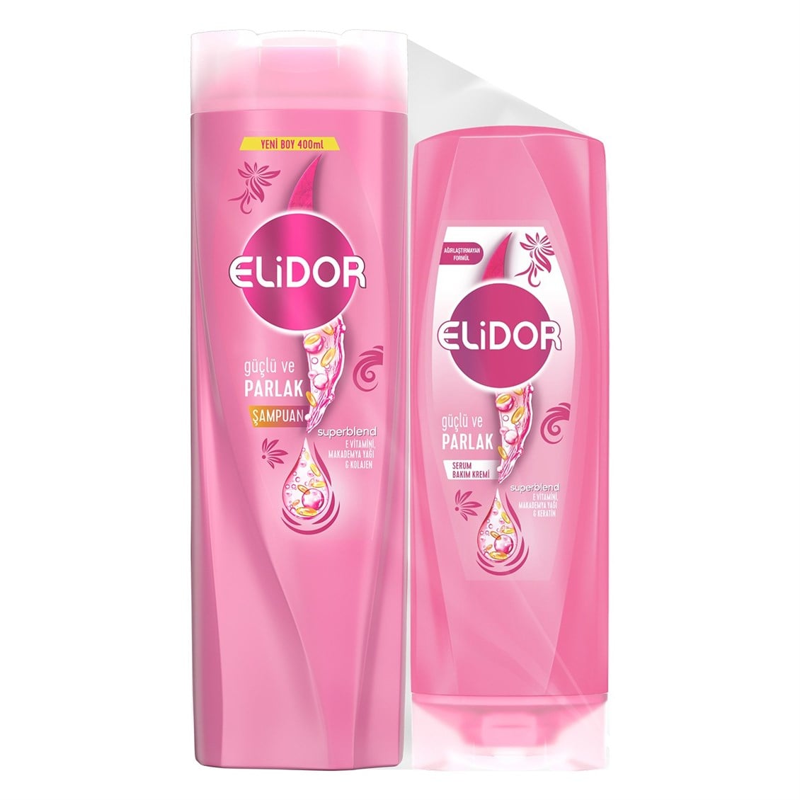 Elidor Şampuan Superblend Güçlü ve Parlak 400 ml + Serum Bakım Kremi 200 ml