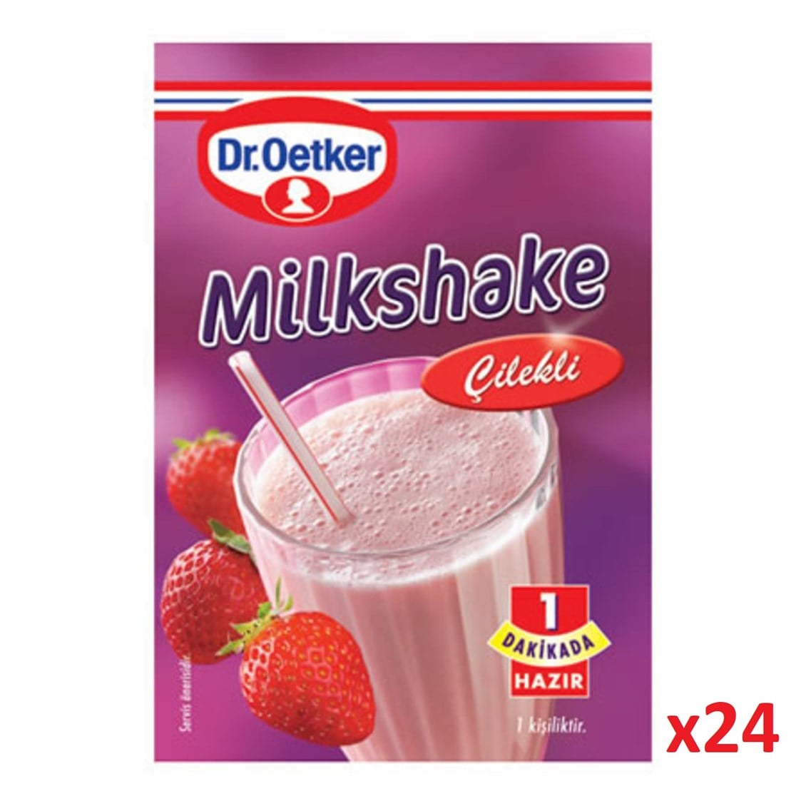 Dr.Oetker Milkshake Çilekli 22 gr 24'lü