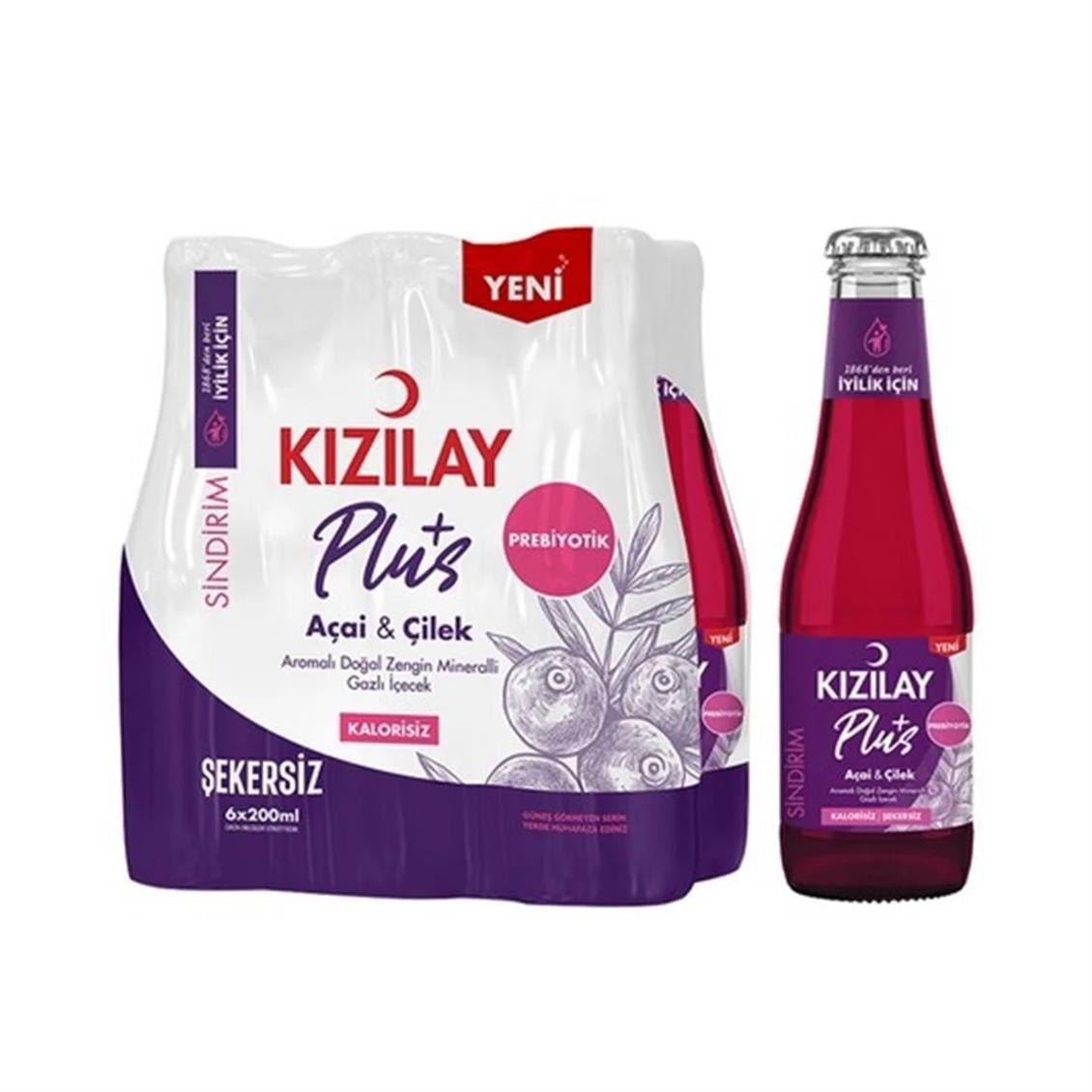 Kızılay Soda C Plus Acai ve Çilek Aromalı 200 ml 6'lı