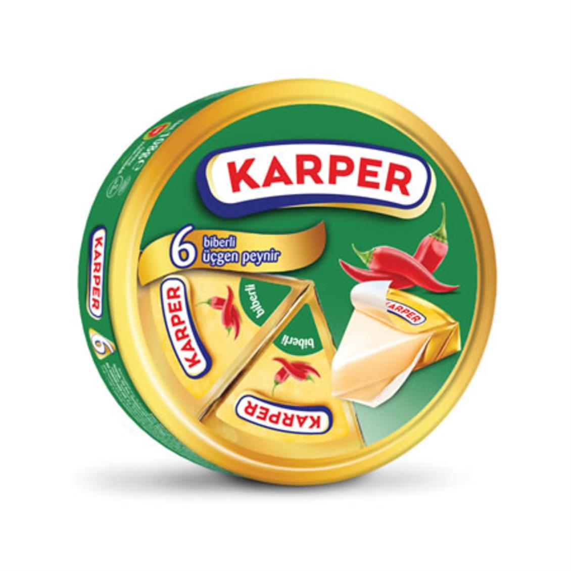 Karper Üçgen Peynir Biberli 6'lı 108 gr