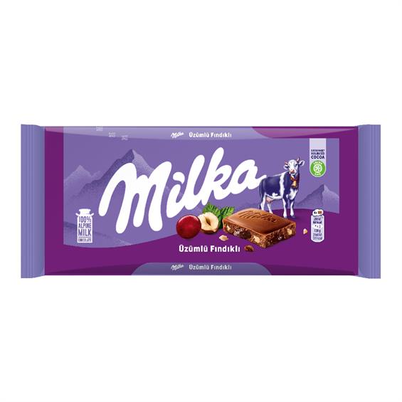 Milka Üzümlü Fındıklı Tablet Çikolata 80 gr